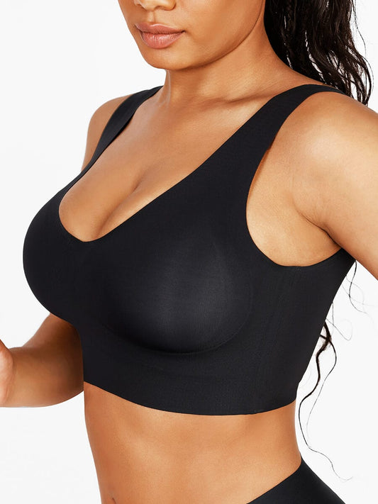 Fitted Deep-V Seamless contouring tank bra