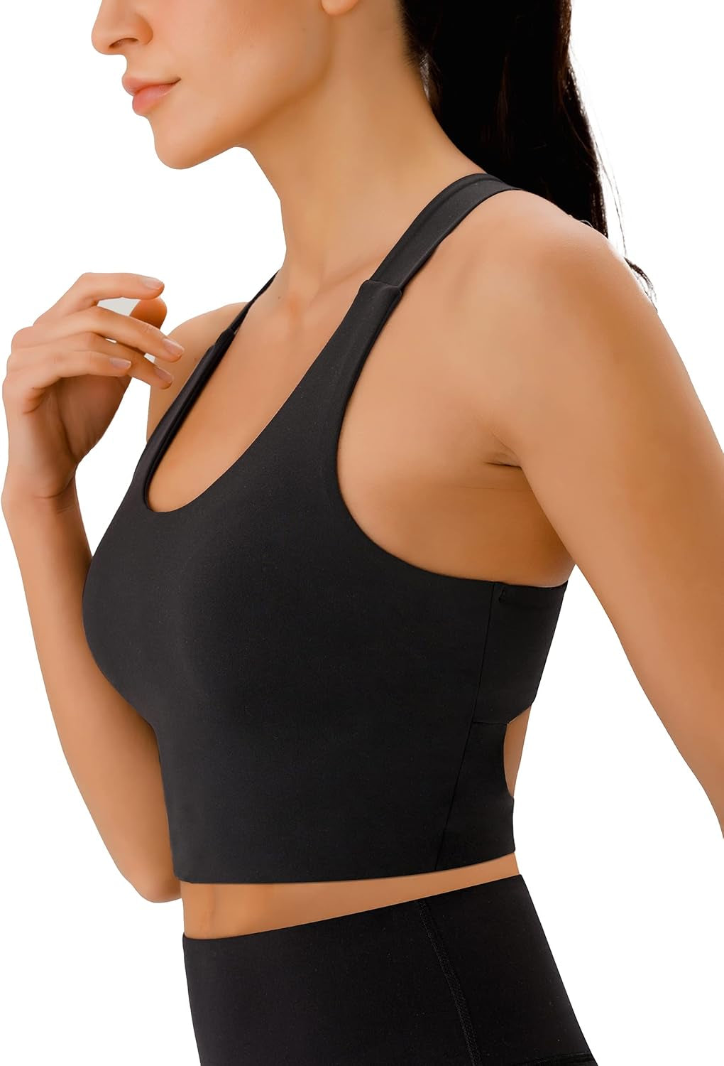 Sports Bras for Women Criss-Cross Back Padded Workout Tank Tops Medium Support Crop Tops for Women