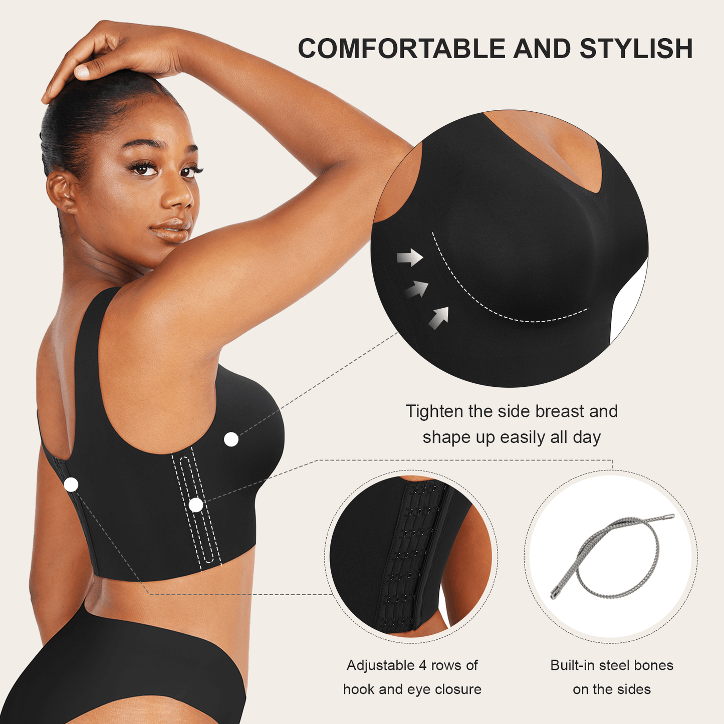 Fitted Deep-V Seamless contouring tank bra