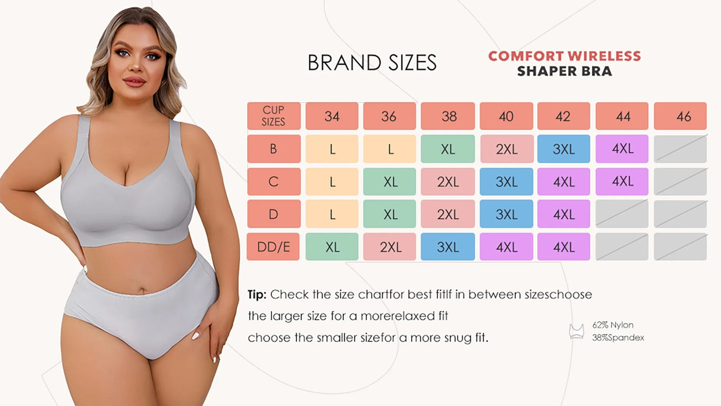plus Size Everyday Bras for Women Full Coverage Soft Sleep Wirefree Bras New Upgrade