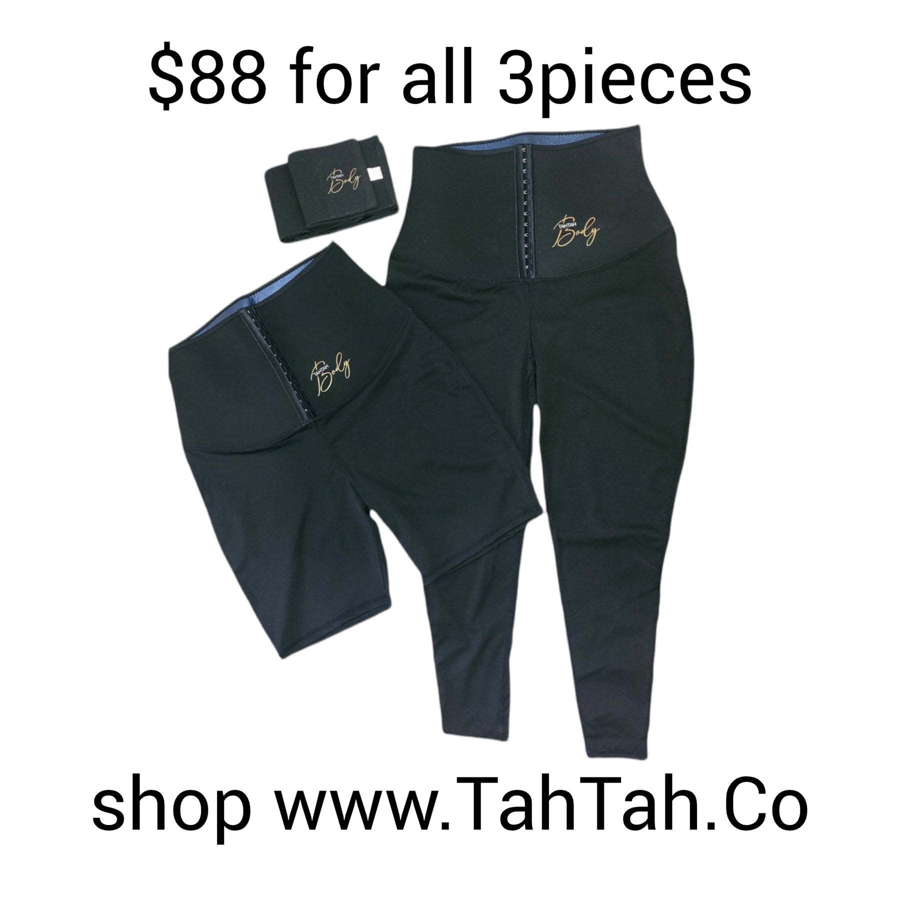 TahTah.Co 3 Piece Built-in Sauna shorts & leggings box set