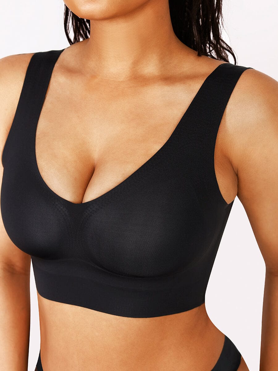 Fitted Deep-V Seamless contouring tank bra