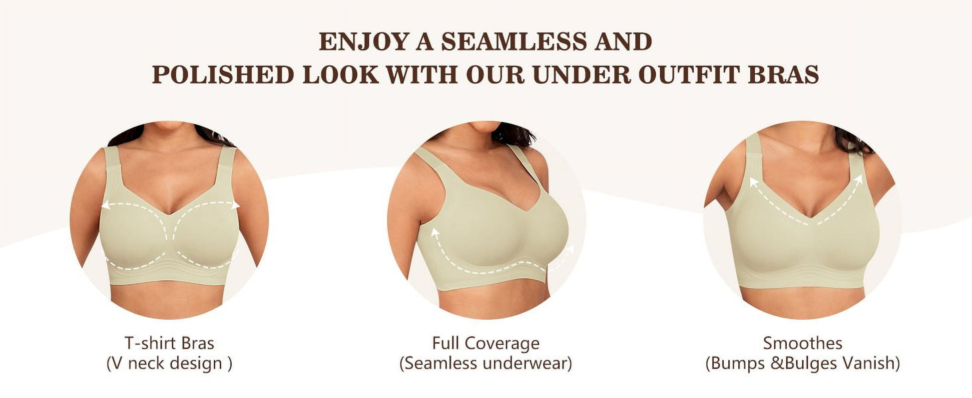 Smooth Wireless Bras for Women No Underwire Comfort Seamless Bras Full Coverage Everyday Bra New Upgrade